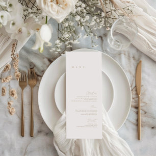 Minimalistisch Ivory- en Beige Weddenschap-flatmen Menu