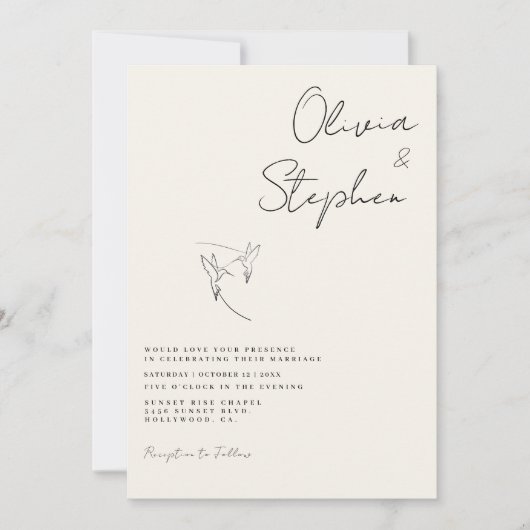 Minimalistisch Ivory Romantic Photo Weddenschap Kaart (Voorkant)