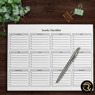 Minimalistisch Jaarlijkse Checklist Notitieblok
