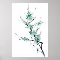 Minimalistisch japans poster van de tuin