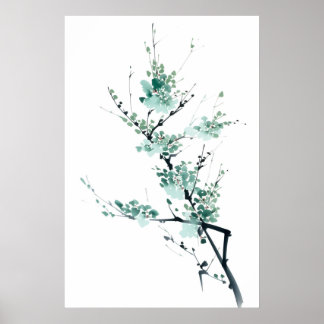 Minimalistisch japans poster van de tuin