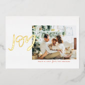 Minimalistisch Joy Photo Gold Folie Feestdagenkaart (Voorkant)