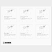 Minimalistisch  kaarsenetiket vierkante sticker (Vel)