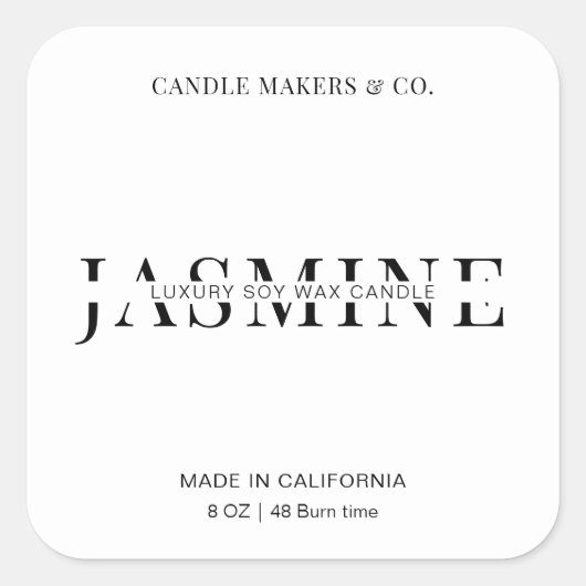 Minimalistisch kaarslabel op het vierkant vierkante sticker (Voorkant)