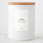 Minimalistisch kaartenlabel elegant zwart-witcadea voedselcontainer etiket (Voorkant)