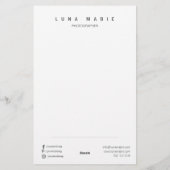 Minimalistisch kalligrafen voor roze en witte kall briefpapier (Achterkant)