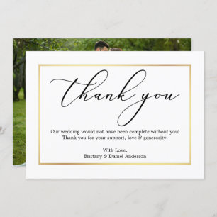 Minimalistisch kalligrafie Goud Hartelijk dank Kaart