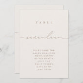 Minimalistisch kalligrafie Ivoor Tafelnummer (Voorkant / Achterkant)