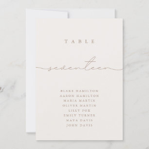 Minimalistisch kalligrafie Ivoor Tafelnummer