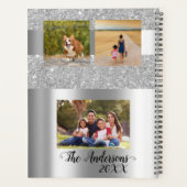 Minimalistisch kalligrafiefamilie Silver Planner (Achterkant)