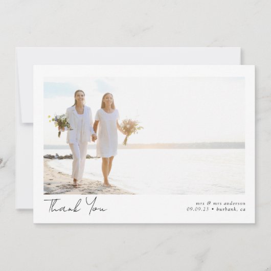 Minimalistisch kalligrafieforter bedankkaart (Voorkant)