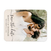 Minimalistisch kalligrafiescript Foto sparen de Da Magneet (Horizontaal)