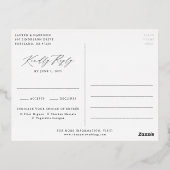 Minimalistisch kalligrafiescript Weddenschap Folie Uitnodiging Briefkaart (Achterkant)
