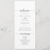 Minimalistisch kalligrafiesSilver Wedding Program Programma (Voorkant)
