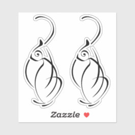 Minimalistisch kat tattoo. 2 witte gerande sticker