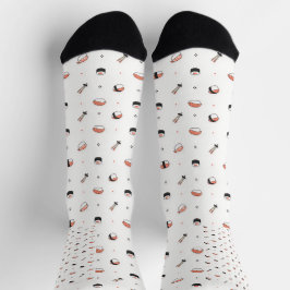 Minimalistisch Kawaii Sushi Patroon Mooie Japanse  Sokken