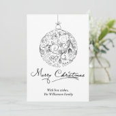 Minimalistisch kerst Bauble Feestdagenkaart (Staand voorkant)