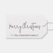 Minimalistisch kerst met kerst zwart wit cadeaulabel (Voorkant (Horizontaal))