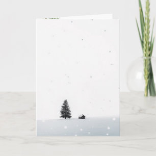 Minimalistisch Kerst Winterlandschap Kaart