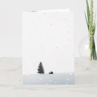 Minimalistisch Kerst Winterlandschap Kaart