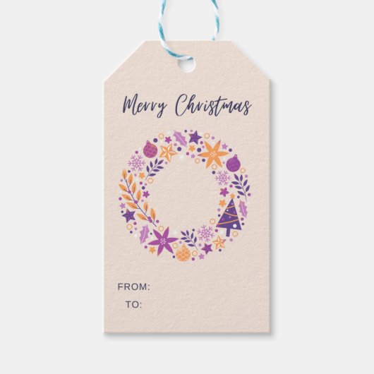 Minimalistisch kerstcadeau label cadeaulabel (Voorkant)