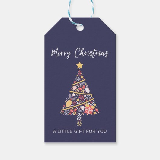 Minimalistisch kerstcadeau label cadeaulabel (Voorkant)