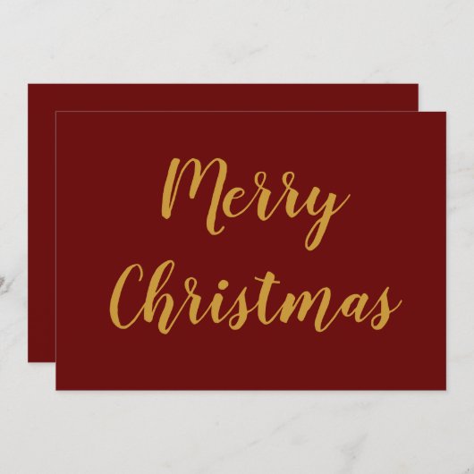 Minimalistisch kerstcadeauscript met Merry Gold Bo Feestdagenkaart (Voorkant / Achterkant)