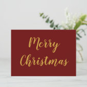 Minimalistisch kerstcadeauscript met Merry Gold Bo Feestdagenkaart (Staand voorkant)