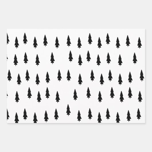 Minimalistisch kerstdennengeschenk inpakpapier vel (Voorkant)