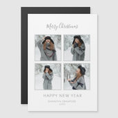 Minimalistisch kerstfeest 4-foto grijs Chevron (Voorkant / Achterkant)