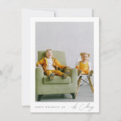 Minimalistisch Kerstfeest | Eenvoudige scriptfoto Feestdagenkaart (Voorkant)