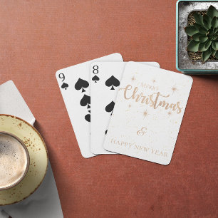  minimalistisch kerstfeest en gelukkig nieuwjaar pokerkaarten