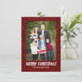 Minimalistisch Kerstfeest | Moderne Elegante Rode  Feestdagenkaart (Staand voorkant)