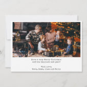 Minimalistisch kerstfeest toen waren er vijf gezin feestdagenkaart (Achterkant)