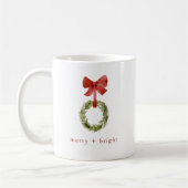 Minimalistisch kerstgroen. Merry + Bright Koffiemok (Links)