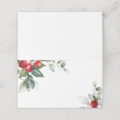 Minimalistisch kerstgroen & rode bessen bruiloft (Buitenkant ongevouwen)