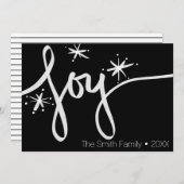 Minimalistisch kersthandschrift met Merry-hand Feestdagenkaart (Voorkant / Achterkant)