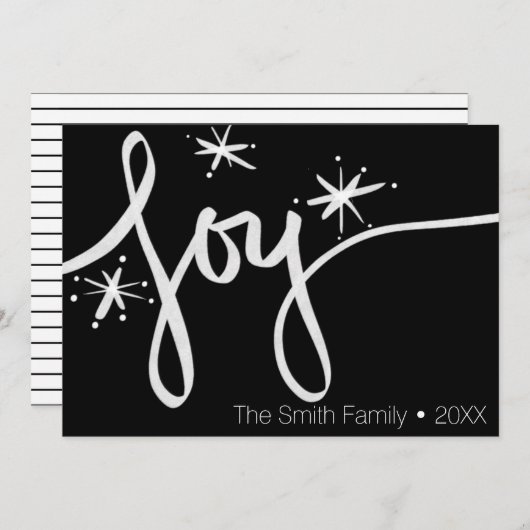 Minimalistisch kersthandschrift met Merry-hand Feestdagenkaart (Voorkant / Achterkant)