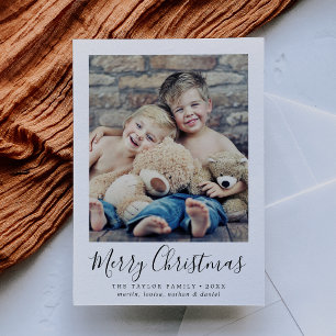 Minimalistisch kerstportret voor Merry Feestdagenkaart