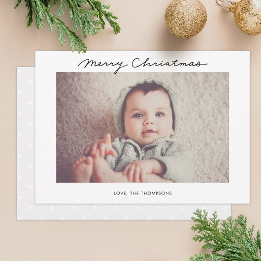 Minimalistisch kerstscript fotokaart feestdagenkaart