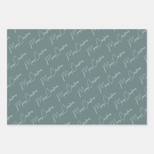 Minimalistisch kerstscript groen inpakpapier vel (Voorkant 2)