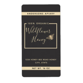 Minimalistisch keurmerk van de moderne honingbijen etiket