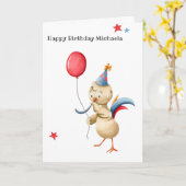 Minimalistisch kippengevierd gepersonaliseerd kaart (Gele Bloem)