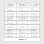 Minimalistisch klassiek adresetiket voor bruiloft sticker (Vel)