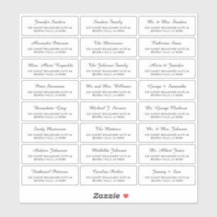 Minimalistisch klassiek adresetiket voor bruiloft sticker