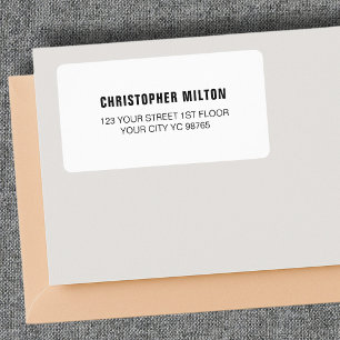 Minimalistisch klassiek elastisch wit label