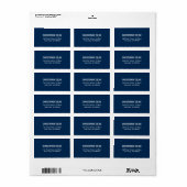Minimalistisch klassiek elegant marineblauw wit la etiket (Full Sheet)