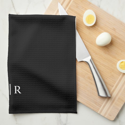 Minimalistisch klassiek elegant monogram theedoek (Quarter Fold)