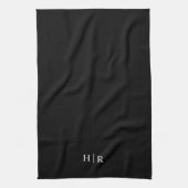 Minimalistisch klassiek elegant monogram theedoek (Verticaal)