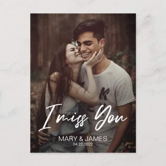 Minimalistisch klassiek grappig ik mis je moderne briefkaart (Voorkant)